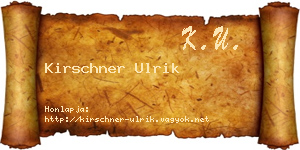 Kirschner Ulrik névjegykártya